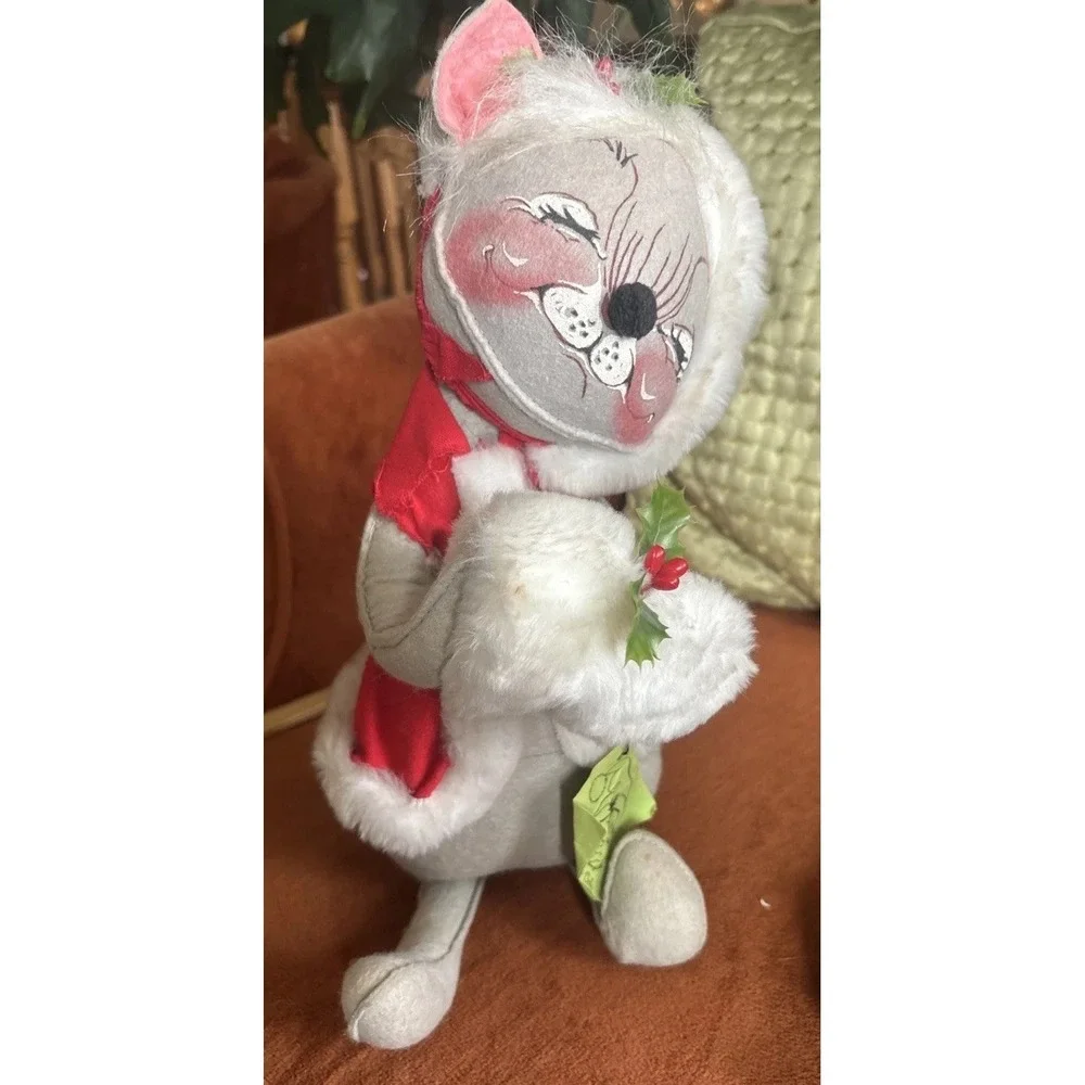 Vintage Annalee Mobilitee Christmas Dolls Set Of 3 Santa, Mrs Claus, & Mouse